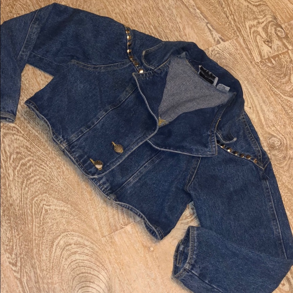 Vintage Goodfellas cropped denim jean jacket 10/12